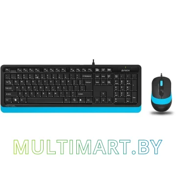 Комплект клавиатура + мышь A4Tech Fstyler F1010 (черный/синий)